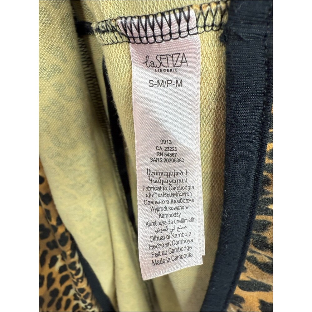 La SENZA Leopard Print Open Front Robe Jacket - Brown & Black tie up interior - Picture 9 of 11